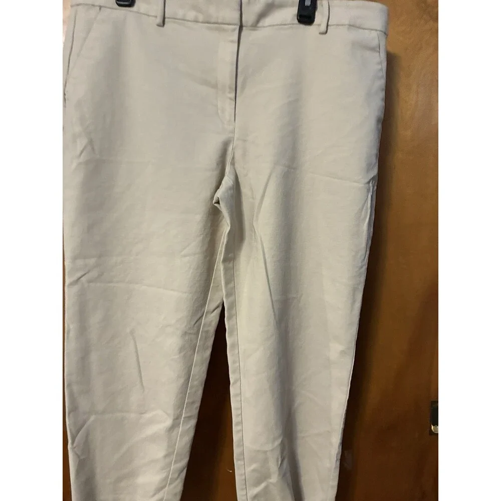LOFT Riviera Womens 16 Flat Front Slim Fit Stretch Pants Cropped - Picture 2 of 9